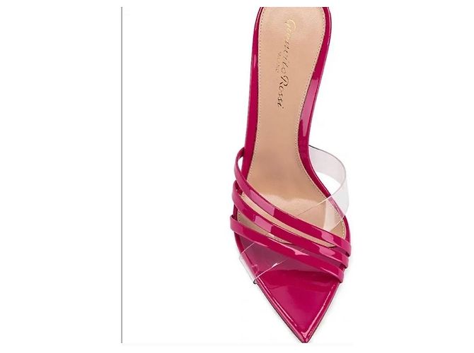 Mule Gianvito Rossi in pelle fucsia Fuschia - vista 3