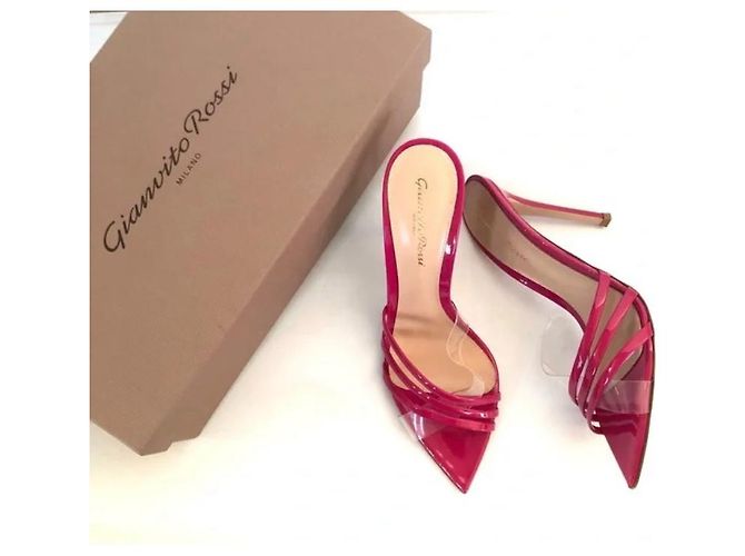Mule Gianvito Rossi in pelle fucsia Fuschia - vista 4