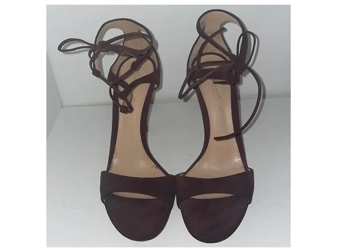 Sandali Gianvito Rossi in camoscio cioccolato - vista 3