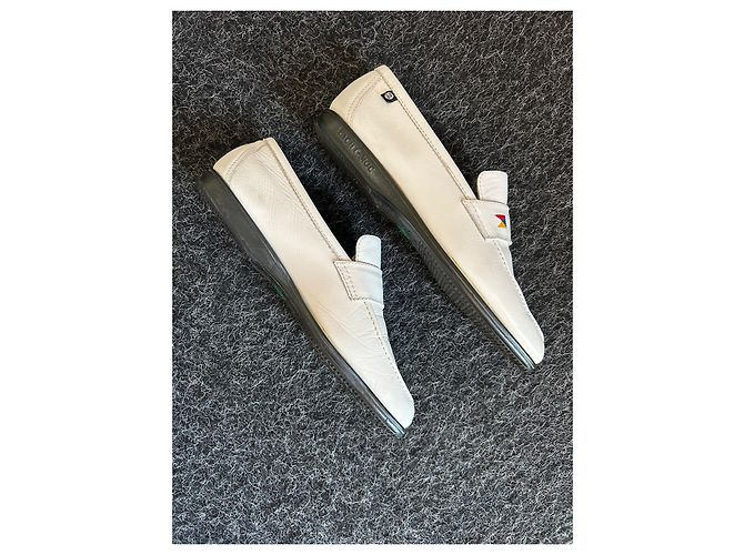 Autre Marque Mocassini Pielsa Yacht Moc in pelle Eggshell Bianco sporco - vista 4