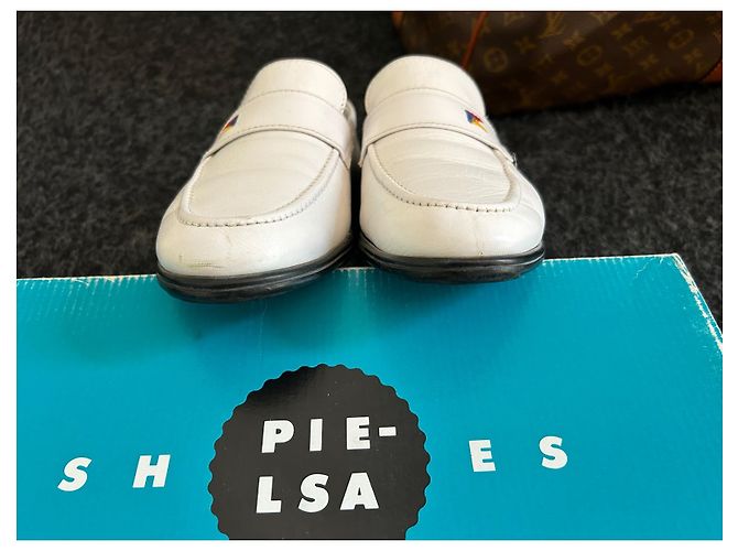 Autre Marque Mocassini Pielsa Yacht Moc in pelle Eggshell Bianco sporco - vista 5