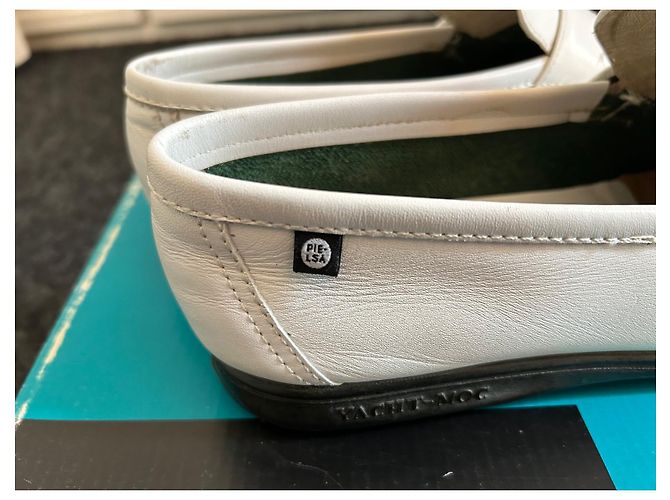 Autre Marque Mocassini Pielsa Yacht Moc in pelle Eggshell Bianco sporco - vista 7