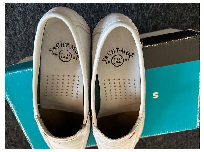 Autre Marque Mocassini Pielsa Yacht Moc in pelle Eggshell Bianco sporco - vista 9