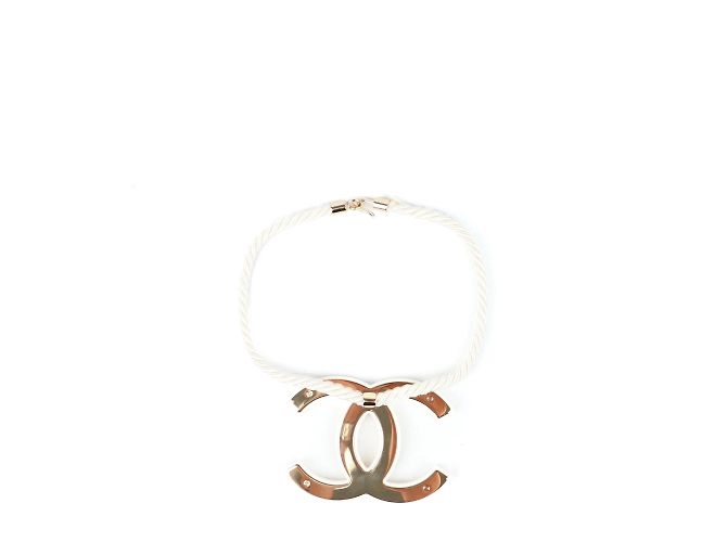 Collares CHANEL T.  Cuero Blanco - vista 3