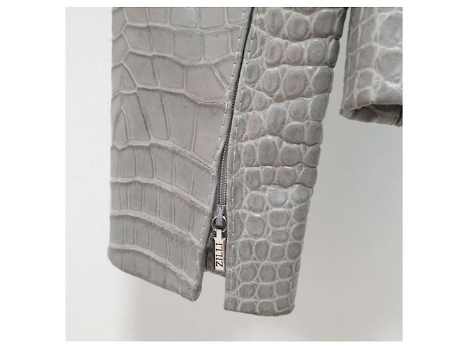 Zilli Chaqueta de piel de cocodrilo gris Zilly - vista 11
