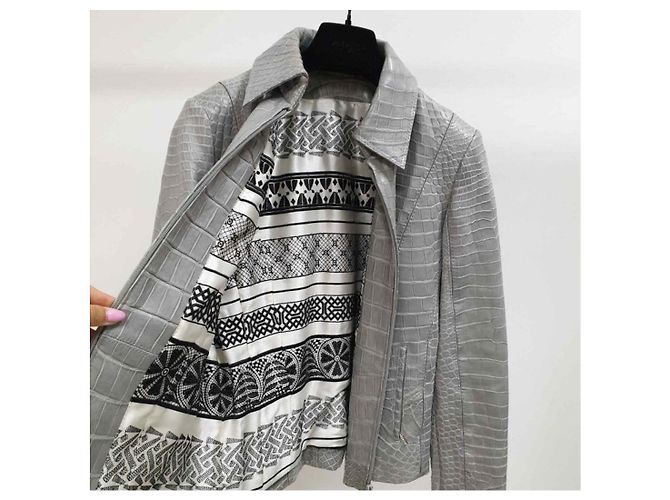 Zilli Chaqueta de piel de cocodrilo gris Zilly - vista 3