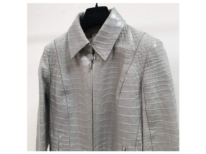 Zilli Chaqueta de piel de cocodrilo gris Zilly - vista 4