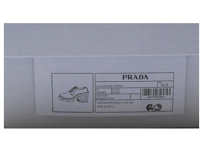 Prada-Schnürschuhe aus gebürstetem Leder mit Absatz - Ansicht 11