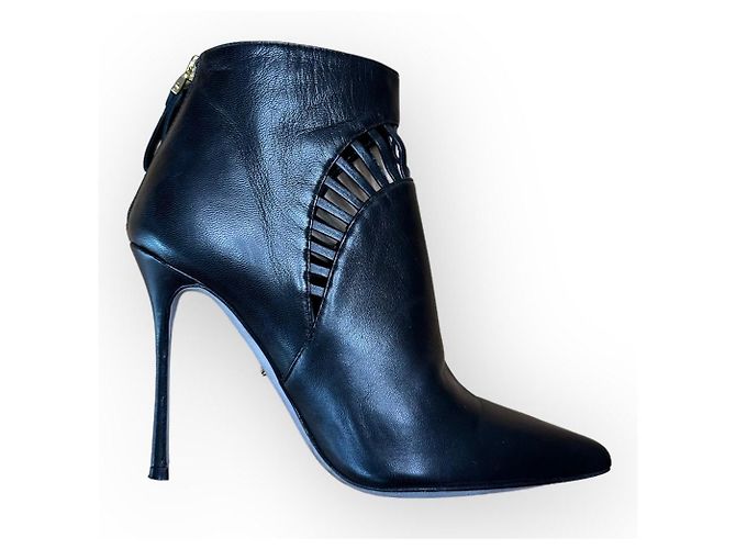 Sergio Rossi Stiletto low ankle boots with cutout elements (bottines) Black - view 2