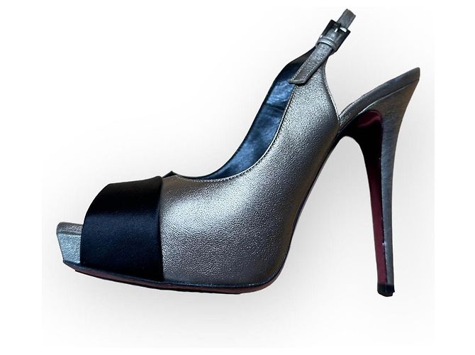 Décolleté Peeptoe Slingback Barbara Bui Nera e Champagne Nero D'oro Bronzo - vista 4
