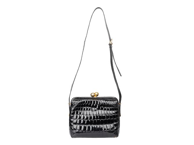 Borsa a tracolla Gianfranco Ferré in pelle esotica Nero - vista 2
