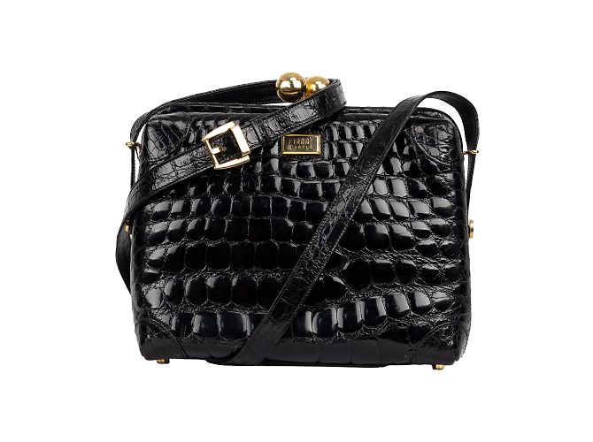 Borsa a tracolla Gianfranco Ferré in pelle esotica Nero - vista 3