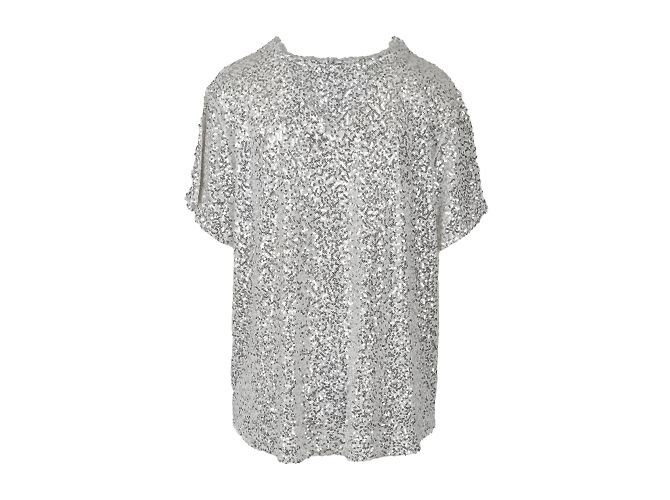 Diane Von Furstenberg Camiseta oversized com paetês Branco - vista 2