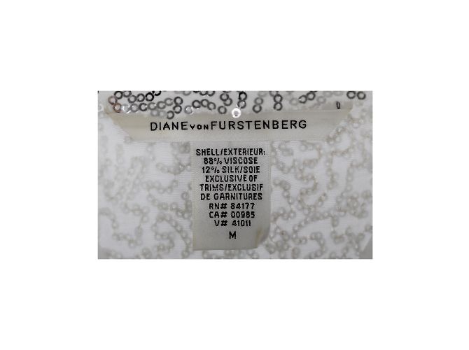 Diane Von Furstenberg Camiseta oversized com paetês Branco - vista 4