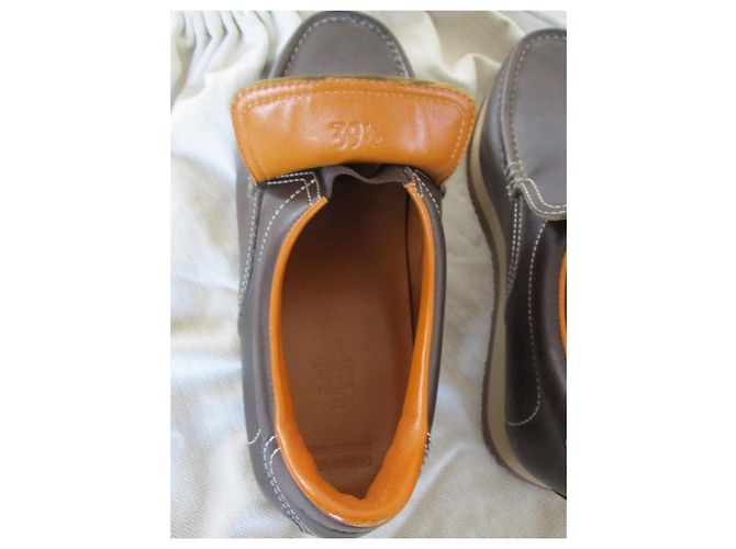 Hermès MOCASSINI IN PELLE MARRONE, Pointure 39,5. - vista 4