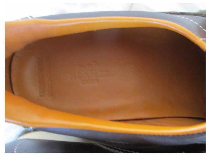Hermès MOCASSINI IN PELLE MARRONE, Pointure 39,5. - vista 5