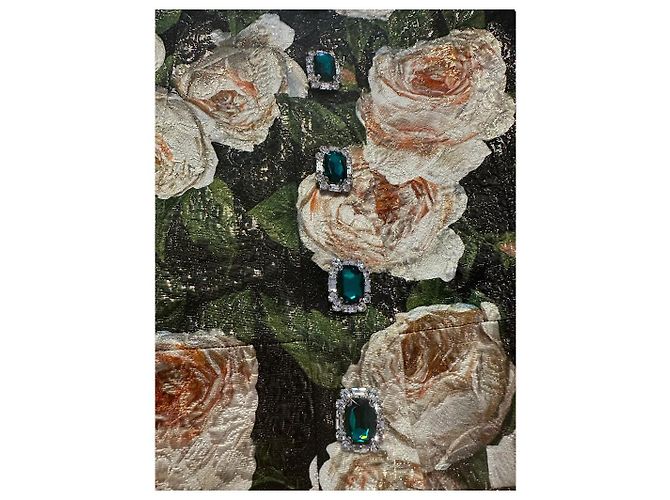 Falda Dolce & Gabbana Jacquard con Estampado Floral Allover Multicolor - vista 6