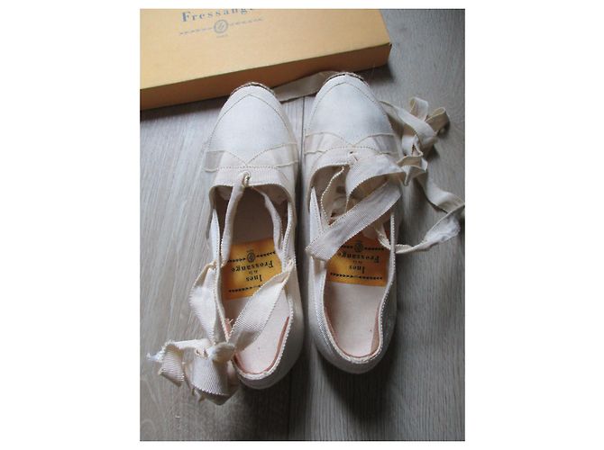 Inès de la Fressange Ecru-Canvas-Espadrilles, Pointure 36. Roh - Ansicht 4
