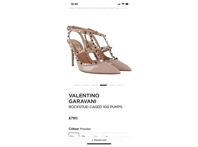 Décolleté Valentino Garavani Rockstud Caged 100 Beige Vernice 36.5 - vista 3