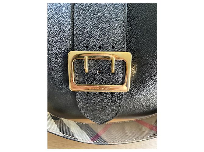 Borsa tote Buckle Burberry in pelle nera Nero - vista 8