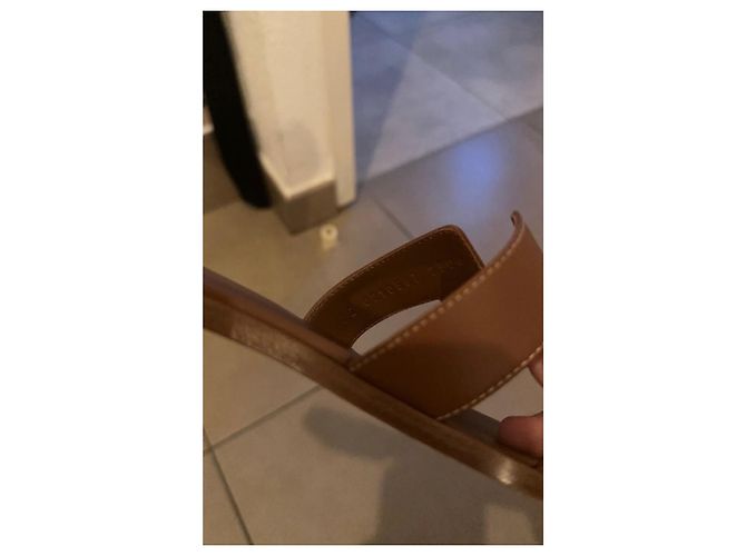 Hermès Oran Leder Mules braun Größe 39 - Ansicht 6