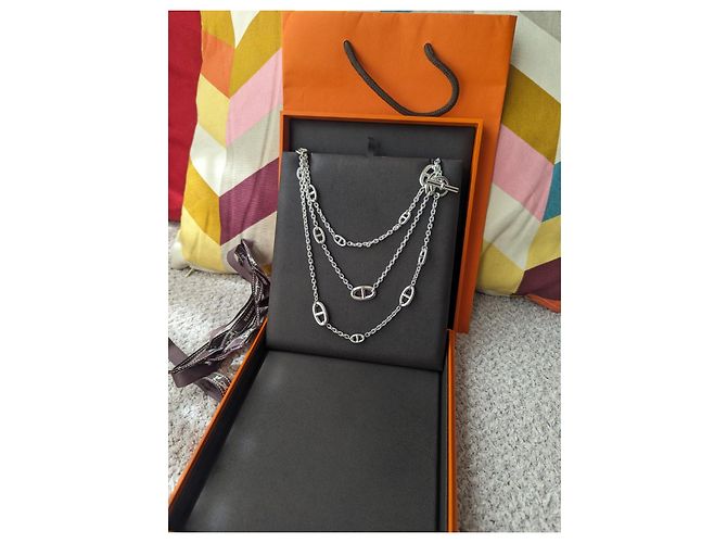 Hermès Farandole 160 Collana Lunga cm Argento 925 scatola Nuovo di zecca Silver hardware - vista 13