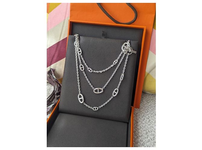 Hermès Farandole 160 Collana Lunga cm Argento 925 scatola Nuovo di zecca Silver hardware - vista 14