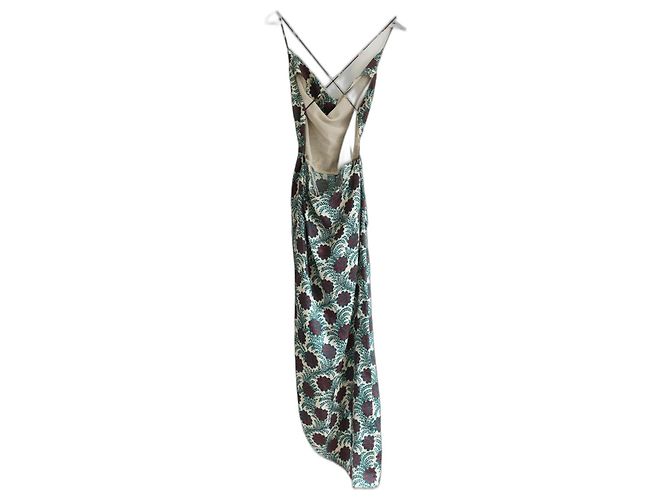Vestido de seda com estampa Art Nouveau Haney Holly Verde - vista 2