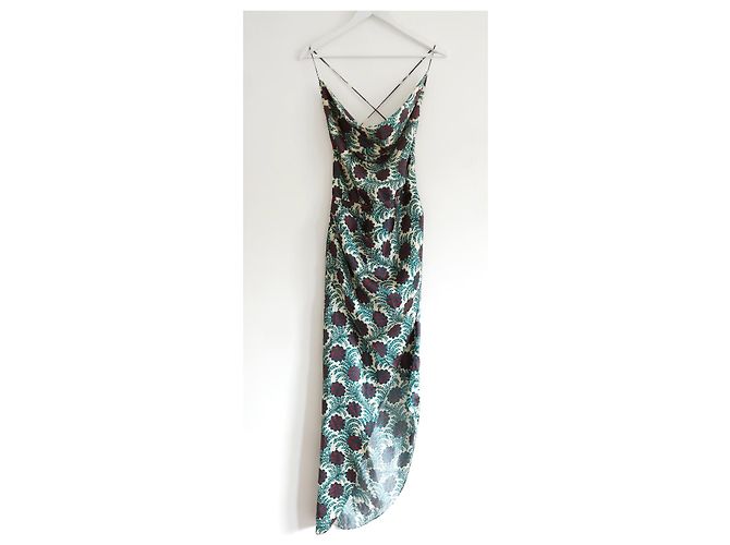 Vestido de seda com estampa Art Nouveau Haney Holly Verde - vista 7