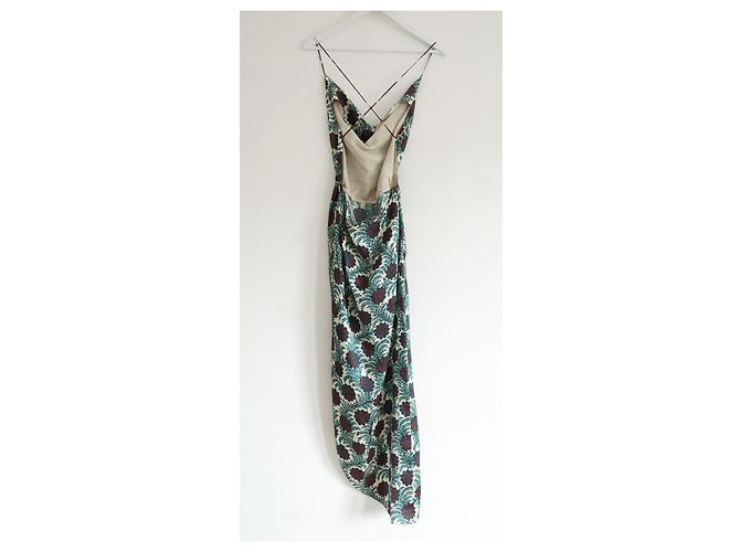 Vestido de seda com estampa Art Nouveau Haney Holly Verde - vista 8
