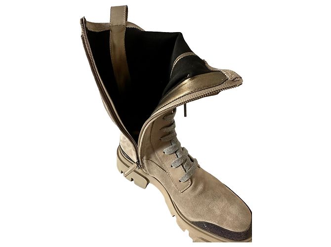 Brunello Cucinelli Botines de gamuza elástica - vista 10
