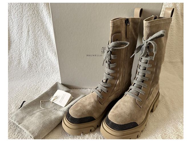 Brunello Cucinelli Botines de gamuza elástica - vista 12