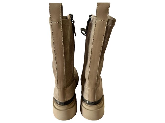 Brunello Cucinelli Botines de gamuza elástica - vista 3