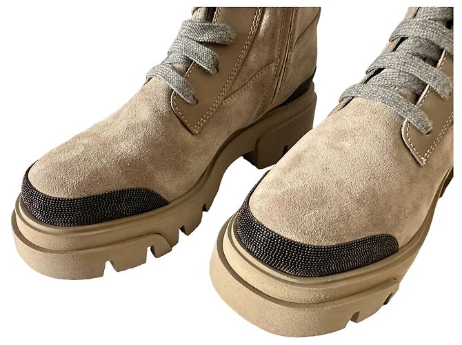 Brunello Cucinelli Botines de gamuza elástica - vista 7