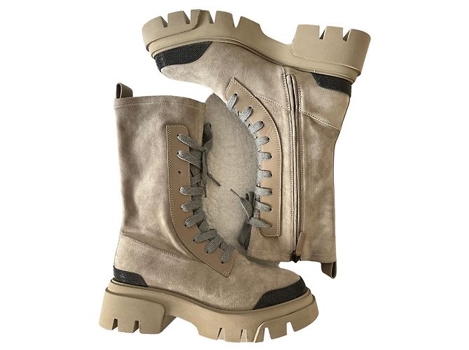 Brunello Cucinelli Botines de gamuza elástica - vista 9