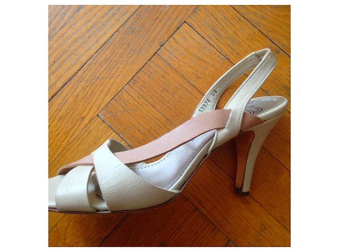 Sandali Bruuns Bazaar in pelle beige - vista 4
