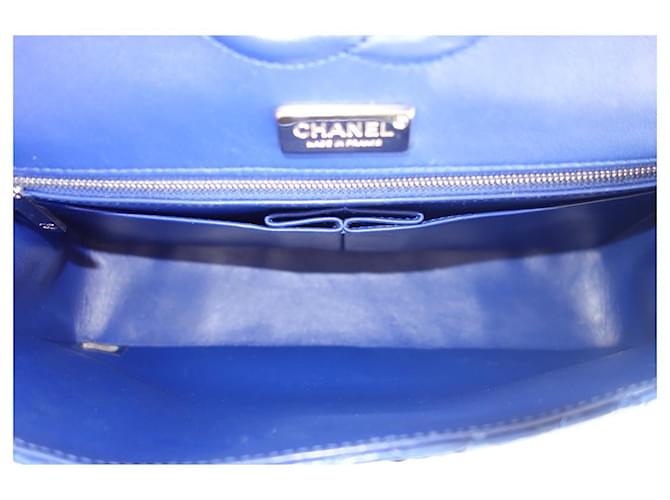 Timeless Borsa Chanel Classic in pitone blu - vista 11