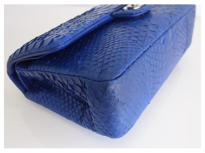 Timeless Borsa Chanel Classic in pitone blu - vista 5