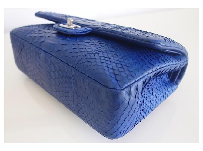 Timeless Borsa Chanel Classic in pitone blu - vista 6