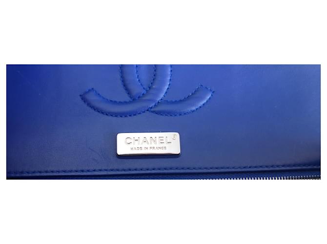 Timeless Borsa Chanel Classic in pitone blu - vista 9