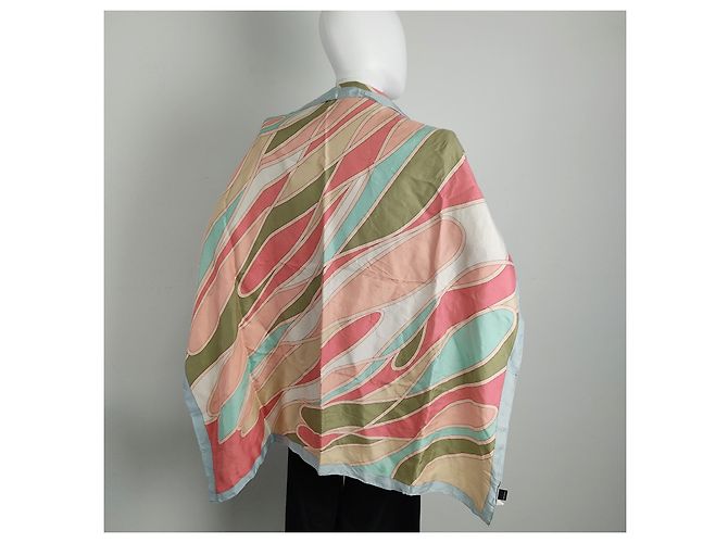Set aus drei Vintage-Seidenschals Mehrfarben - Ansicht 4