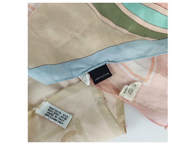 Set aus drei Vintage-Seidenschals Mehrfarben - Ansicht 7