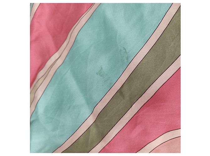 Set aus drei Vintage-Seidenschals Mehrfarben - Ansicht 8