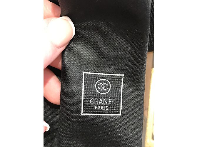 CHANEL Corbatas T.  Seda Negro - vista 4
