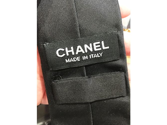 CHANEL Corbatas T.  Seda Negro - vista 5