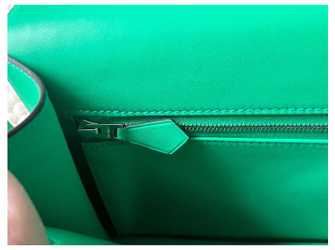 Hermès Constance 24 Pelle Verde Giada e Tela - vista 11