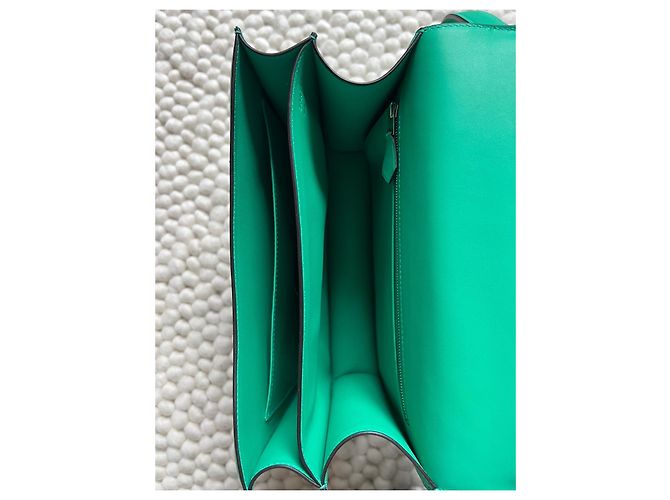 Hermès Constance 24 Pelle Verde Giada e Tela - vista 12