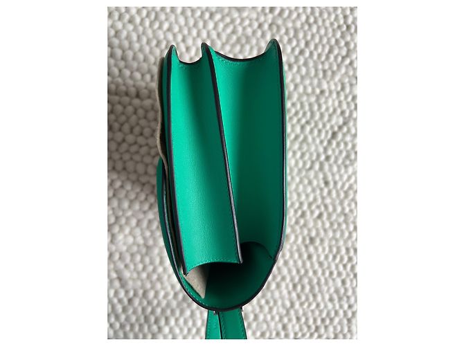Hermès Constance 24 Pelle Verde Giada e Tela - vista 15