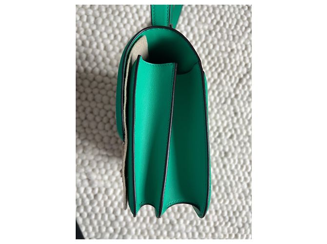 Hermès Constance 24 Pelle Verde Giada e Tela - vista 16