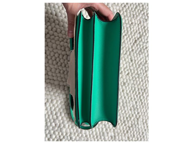 Hermès Constance 24 Pelle Verde Giada e Tela - vista 17